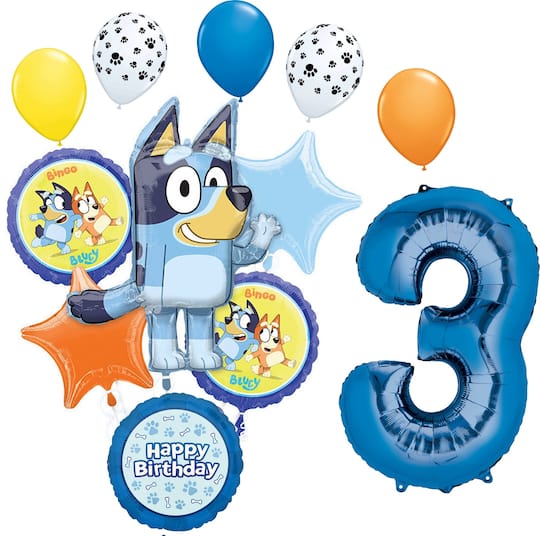 Bluey Birthday 12-Piece Foil Balloon Bouquet